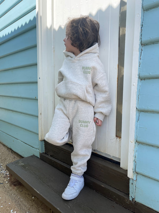 KIDS LIGHT GREY MARLE PUFF TRACKSUIT