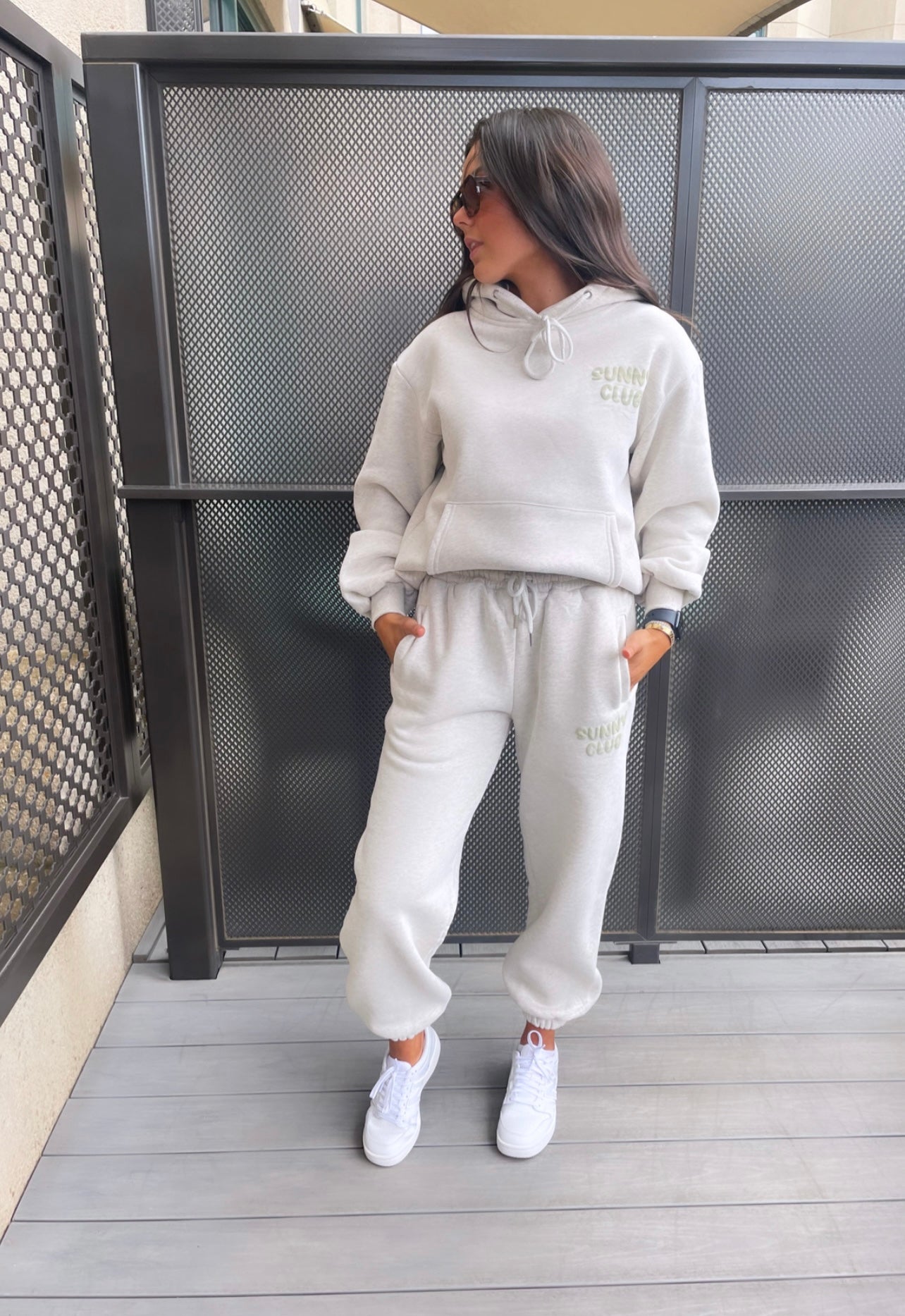 GREY MARLE PUFF TRACKPANTS