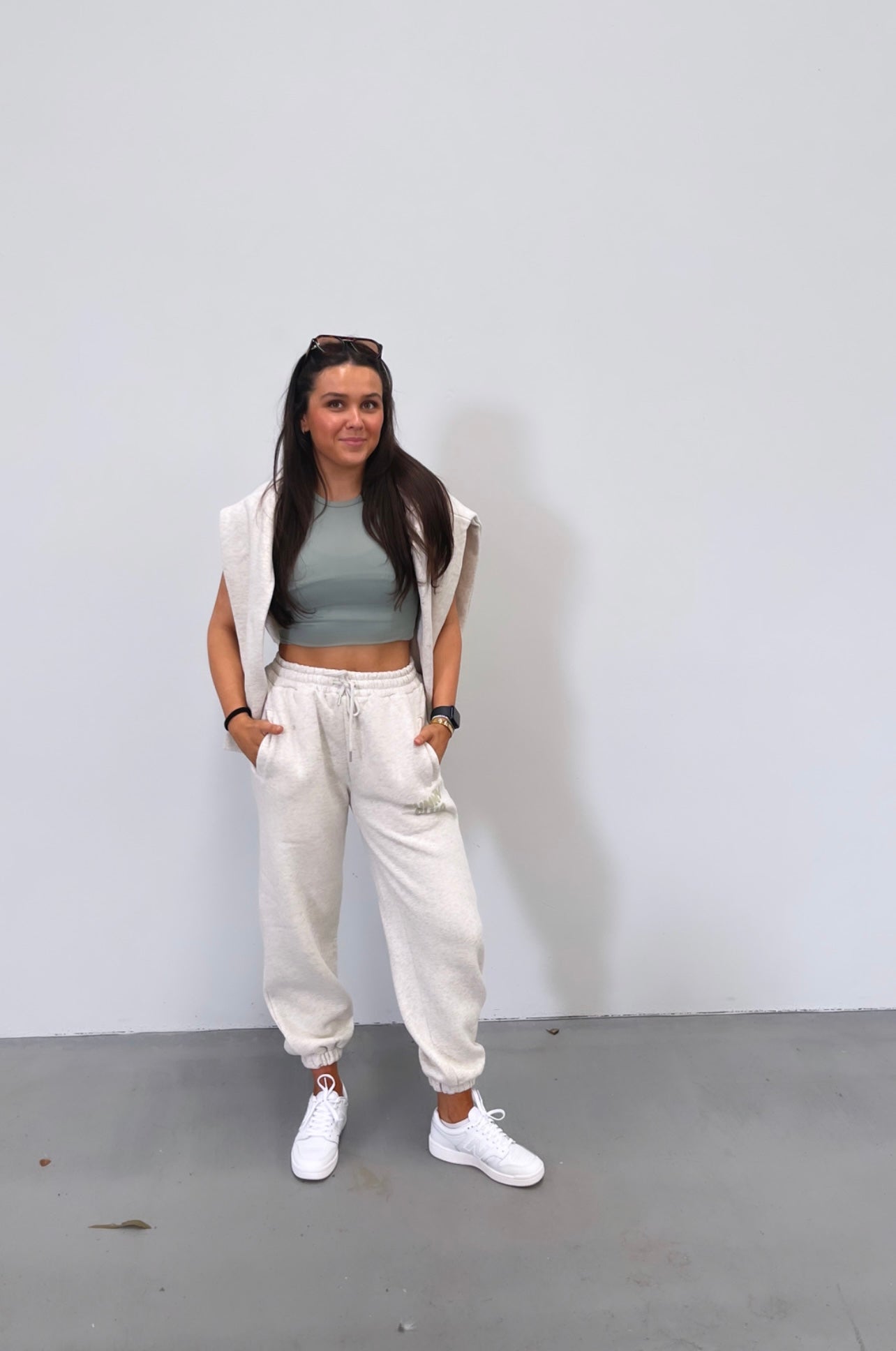 GREY MARLE PUFF TRACKPANTS